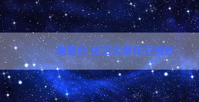 偏爱的 生活文案句子摘抄